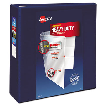 Avery® Heavy-duty View Binder With Durahinge And Locking One Touch Ezd Rings, 3 Rings, 4" Capacity, 11 X 8.5, Navy Blue freeshipping - TVN Wholesale